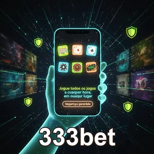 Smartphone exibindo plataforma de cassino móvel no app da 333bet